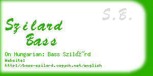 szilard bass business card